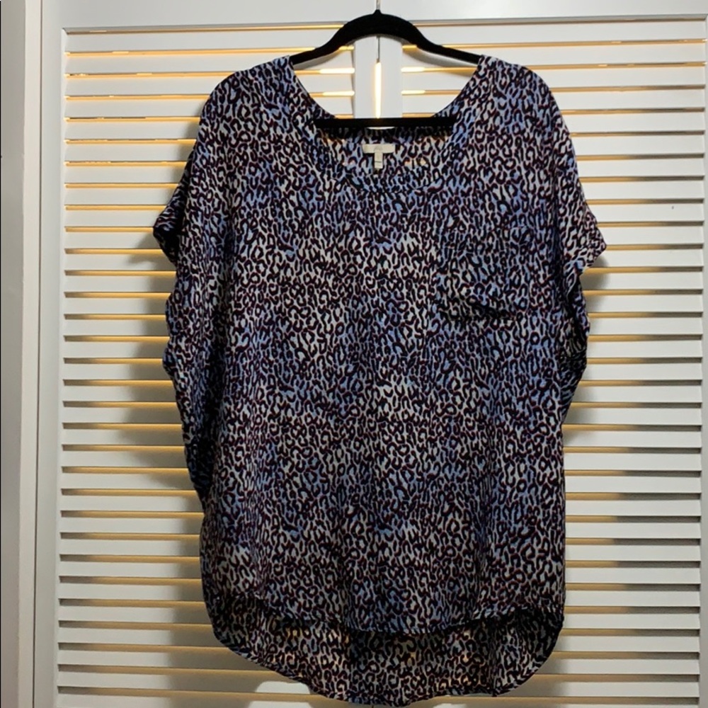 Joie cap sleeve colorful animal print blouse